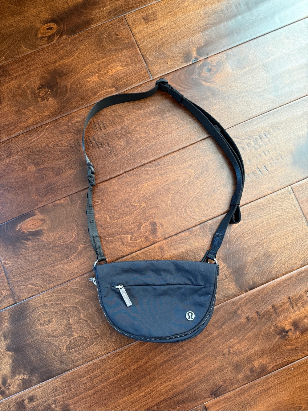 lululemon Black Mini Sling Bag with Front Zip